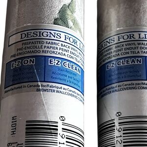 Brewster “Designs for Living” Prepasted Vinyl Wallpaper 3 Rolls Leaf Pattern